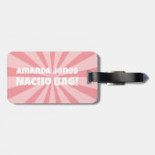 カスタムナチョバッグおもしろいレトロピンク ラゲッジタグ (裏面横)