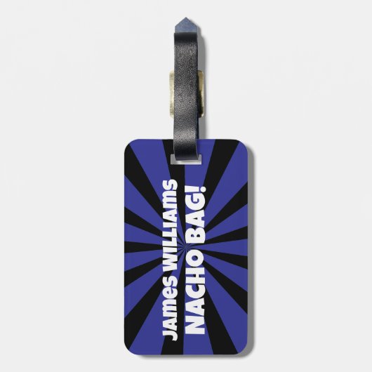 カスタムナチョバッグおもしろいレトロブルースター ラゲッジタグ (裏面縦)