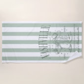 カスタムナッシュビルバチェロレッテロデオビーチタオル ビーチタオル (正面)