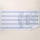 カスタムナッシュビルバチェロレッテロデオビーチタオル ビーチタオル (正面)