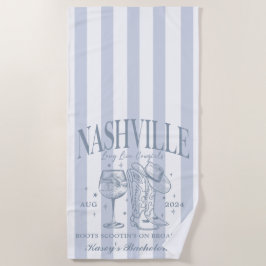 カスタムナッシュビルバチェロレッテロデオビーチタオル ビーチタオル