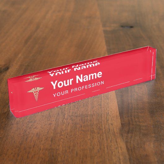 カスタムナースプロフェッショナル院生ギフト デスクネームプレート (側面)