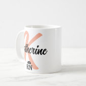 カスタムナースボタンとピン | 看護パーソナライズされた コーヒーマグカップ (正面左)