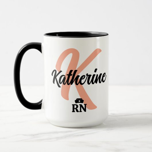 カスタムナースボタンとピン | 看護パーソナライズされた マグカップ (左)