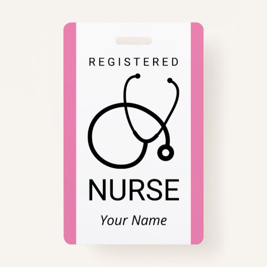 カスタムナース名バッジ(聴診器イメージ付き) バッジ (正面)