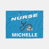 カスタムナース名 フリースブランケット (正面(横))