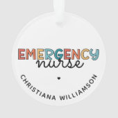 カスタムナースERナースギフトパーソナライズされた オーナメント (裏面)