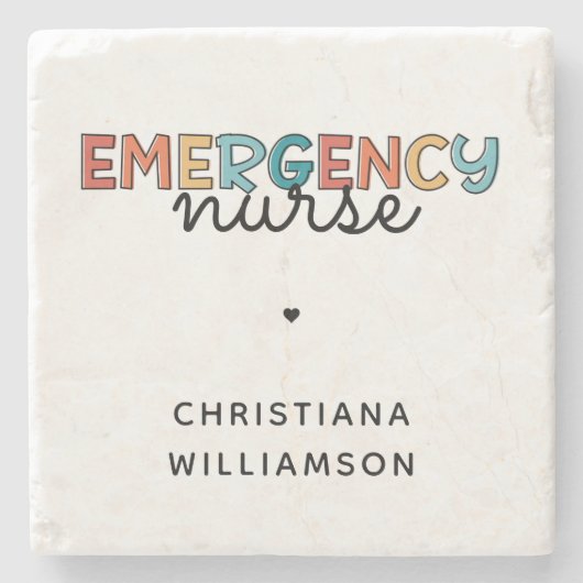 カスタムナースERナースギフトパーソナライズされた ストーンコースター (正面)