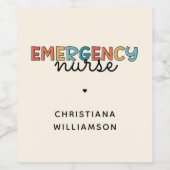 カスタムナースERナースギフトパーソナライズされた ワインラベル (シングルラベル)