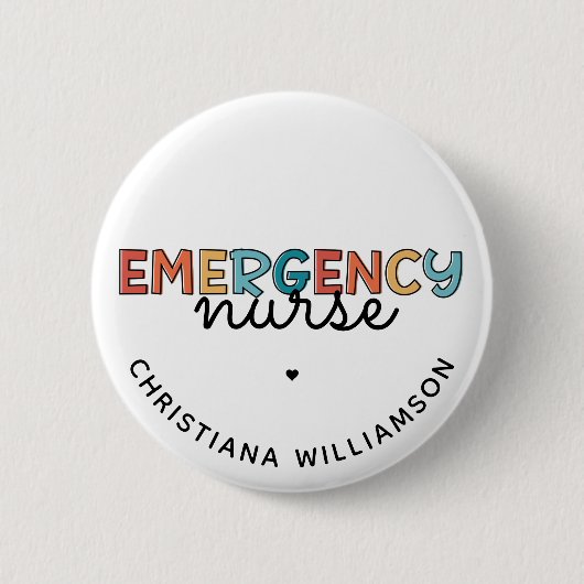 カスタムナースERナースギフトパーソナライズされた 缶バッジ (正面)