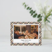 カスタムニューイヤーシック赤白黒ベージュプライド ポストカード (スタンド正面)