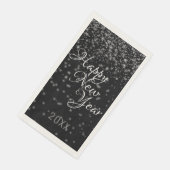 カスタムニューイヤー白熱［赤熱］光を放つシルバー紙吹雪オンブラック (コーナー)