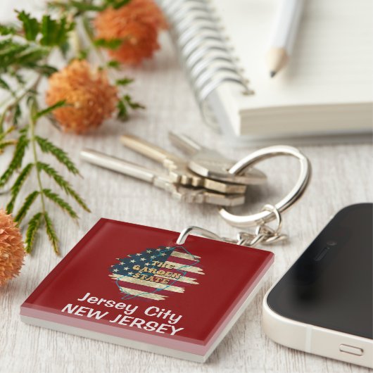 カスタムニュージャージー州キーチェーン キーホルダー (正面右)