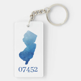 カスタムニュージャージー州図形Zipコードニューホーム キーホルダー