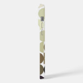 カスタムニュートラルタンオリーブ緑ブラックレトロパターン iPhoneケース (左側面)