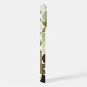 カスタムニュートラルタンオリーブ緑ブラックレトロパターン iPhoneケース (右側面)