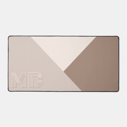 カスタムニュートラルトープアイボリーベージュクリームナチュラル デスクマット (正面)