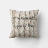 カスタムニュートラルミニマリストベージュコージー クッション (裏面)