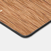カスタムニュートラル暖かい茶色ストライプのアートオンフェイクウッド デスクマット (コーナー)