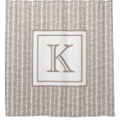 カスタムニュートラ自然ントルーペジグザグストライプアート シャワーカーテン (正面)