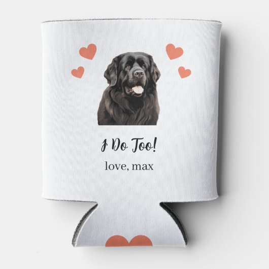 カスタムニューファンドランド結婚ペットクーラーボックス 缶クーラー (正面)