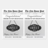 カスタムニューホームギフト引っ越し祝いパーティーフラワーブーケ ラッピングペーパーシート (正面3)