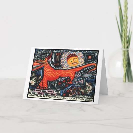 カスタムニューメキシコスペインのタスマニアデビルドッグキャッツ カード (正面)