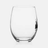 カスタムニューヨークトリップスカイライン自由の女神 ステムなしワイングラス (右)