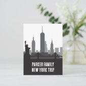 カスタムニューヨークトリップスカイライン自由の女神 ポストカード (スタンド正面)