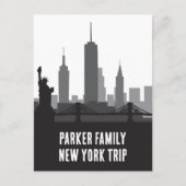 カスタムニューヨークトリップスカイライン自由の女神 ポストカード (正面)