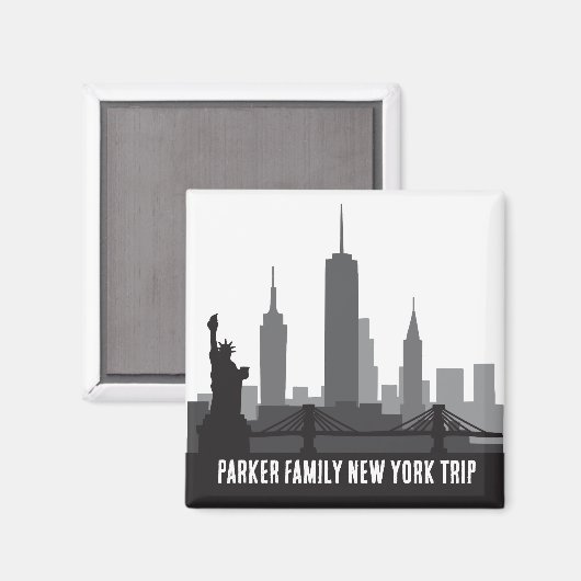 カスタムニューヨークトリップスカイライン自由の女神 マグネット (正面/裏面)