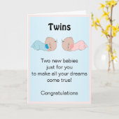 カスタムニュー生まれツイン カード (黄色い花)