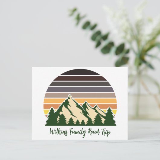 カスタムネイチャーファミリーバケーショングリーンフォレスト ポストカード (スタンド正面)