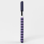 カスタムネイビーダークブルーホワイトバイオレットパープルストライプズ Case-Mate iPhoneケース (裏面/右)