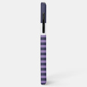 カスタムネイビーダークブルーホワイトバイオレットパープルストライプズ Case-Mate iPhoneケース (裏面/左)