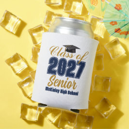 カスタムネイビーブルーゴールド 2027年卒業クラス シニア 缶クーラー