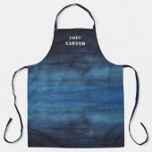 カスタムネイビーブルーシェフ名父の日 エプロン (正面)