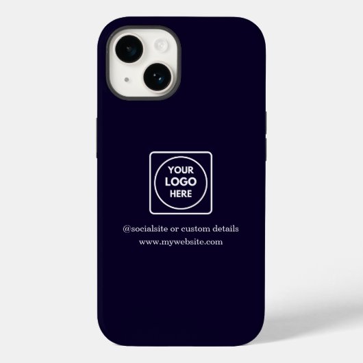 カスタムネイビーブルービジネスLogoiPhoneケース Case-Mate iPhoneケース (裏面)