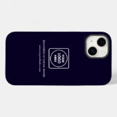 カスタムネイビーブルービジネスLogoiPhoneケース Case-Mate iPhoneケース (裏面 (横))