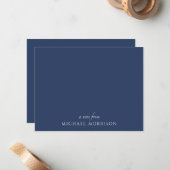 カスタムネイビーブルーフラットノートカード ノートカード (正面/裏面インサイチュ)