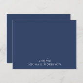 カスタムネイビーブルーフラットノートカード ノートカード (正面/裏面)