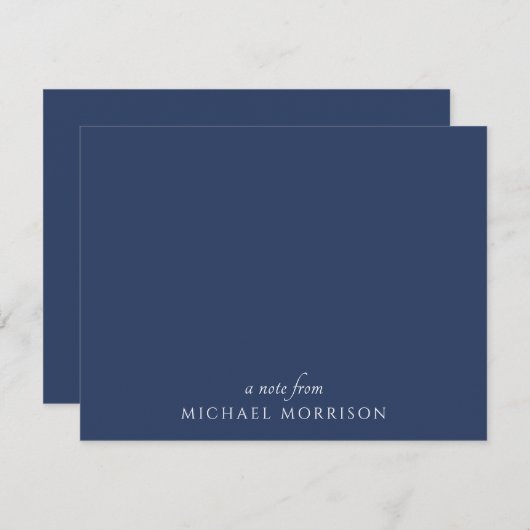 カスタムネイビーブルーフラットノートカード ノートカード (正面/裏面)