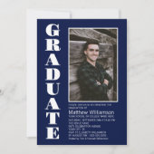 カスタムネイビーブルー卒業党 招待状 (正面)