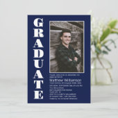 カスタムネイビーブルー卒業党 招待状 (スタンド正面)
