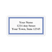 カスタムネイビーブルー&ホワイトエンベロープ住所 シール (正面)