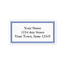 カスタムネイビーブルー&ホワイトエンベロープ住所 シール
