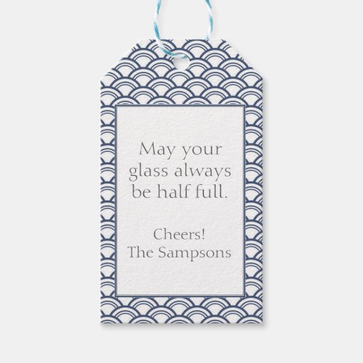 カスタムネイビーワインラベルS/10 ギフトタグ (正面)