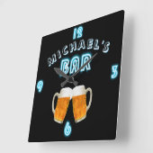 カスタムネオンクロックバーデンタバーンマンケーブメンズ スクエア壁時計 (傾斜)