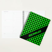 カスタムネオングリ市松模様にーンパターンプランナー プランナー手帳 (ディスプレー)