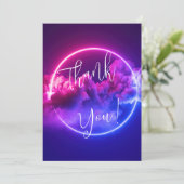 カスタムネオンサインピンク&パープルクラウド空白の 招待状 (スタンド正面)